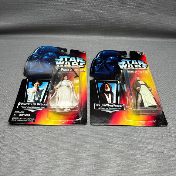 Kenner 1995 Star Wars The Power o/t Force Princess Leia & Ben (Obi-Wan) Kenobi - Picture 4 of 6